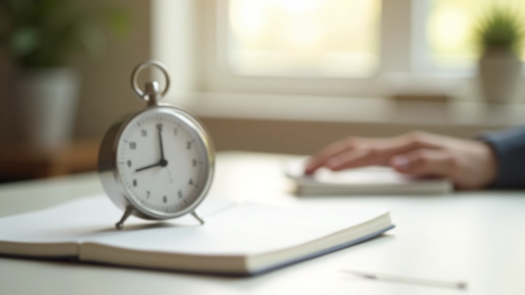 Productivity timer and planning notebook on organized workspace