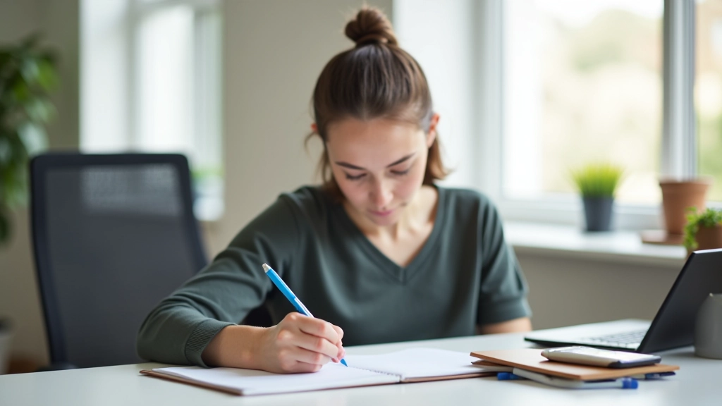 Focused professional working in a well-designed workspace
