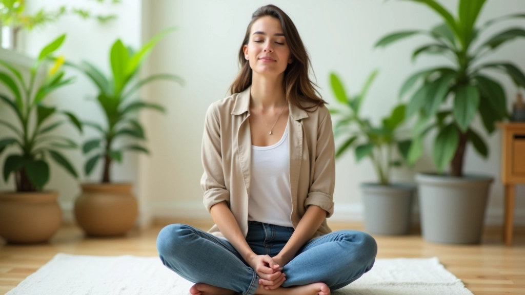 Person practicing meditation or breathing exercises as part of concentration training
