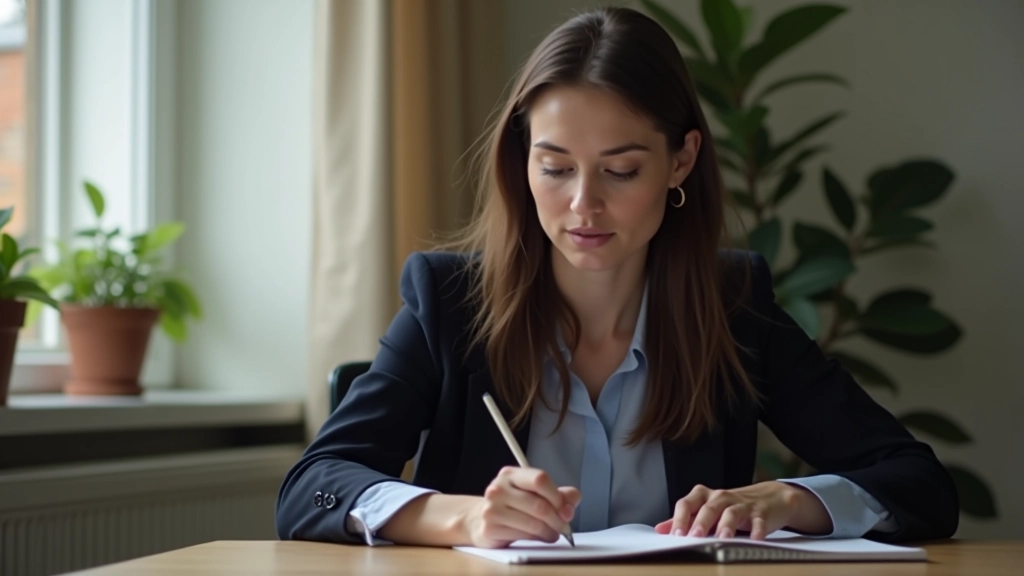 Person noting focus observations in journal at workspace