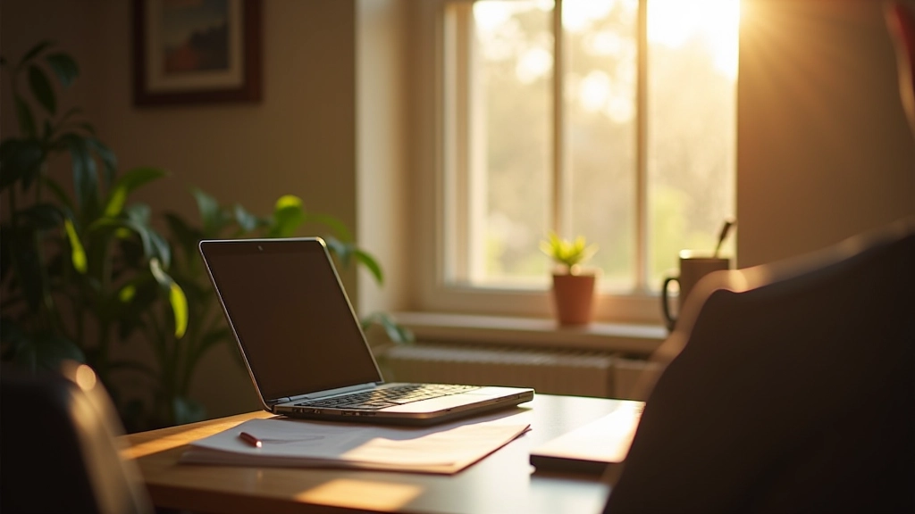 Comparison of workspace lighting showing bright natural light from window versus desk lamp with warm and cool color temperature options